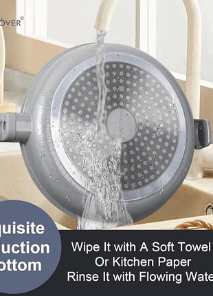 COOKLOVER Nonstick Ceramic Fry Pan, Non-Toxic, PTFE&PFOA Free, Induction Compatible Egg Skillet Frying Pan with Heat Resistant Handle, 11 Inch – Gray