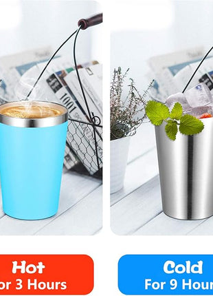 VEGOND 12oz Tumbler Stainless Steel Tumbler bulk Vacuum Insulated Double Wall Travel Tumbler with Lid and Straw Reusable Tumbler, Sky blue 1 Pack