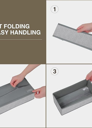 DIMJ Drawer Organizer Clothes, Dresser Organizer For Nursery, Bedroom, Closet, Baby Clothes Organizer and Storage, Foldable Fabric Drawer Dividers for Baby Socks, Belt, Tie (4 Pack, Blended)