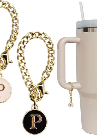 Letter Charm Accessories for Stanley Cup 2PCS Initial Name ID Personalized Handle Charm for Stanley Tumbler