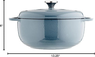 Lodge EC6D34 Enameled Dutch Oven, 6 Qt, Storm Blue