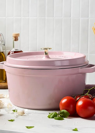 Staub Cast Iron Round Cocotte 7-quart-Peony Pink