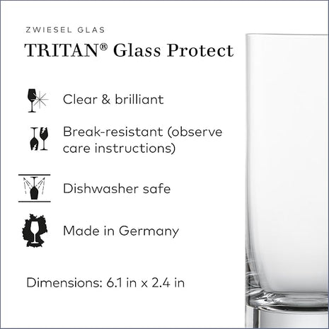 ZWIESEL GLAS Paris Long Drink Glass 11 Ounce (Set of 6), Drinking Glasses for Long Drinks, Dishwasher-Safe Tritan Crystal Glasses, Made in Germany