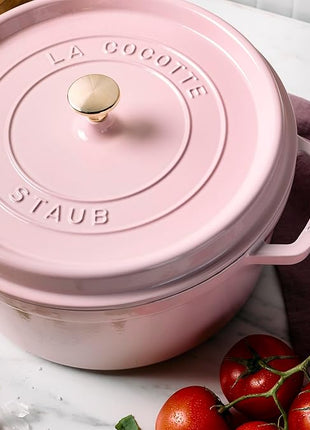 Staub Cast Iron Round Cocotte 7-quart-Peony Pink