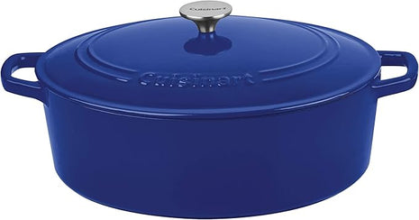 Cuisinart Chef's Classic Enameled Cast Iron Oval Covered Casserole (Cobalt, 7- Quart)
