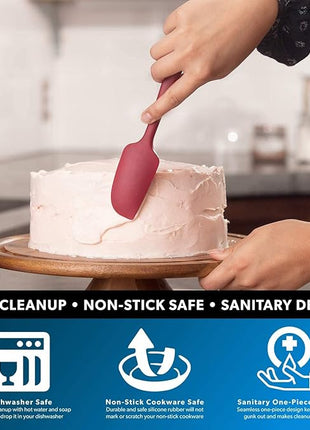 DI ORO Mini Spatula - Small Spatulas Silicone Heat-Resistant up to 600°F - Silicone Kitchen Scraper for Baking & Cooking BPA Free - Mixing Spatula Dishwasher Safe - Nonstick Cookware Safe (Red)