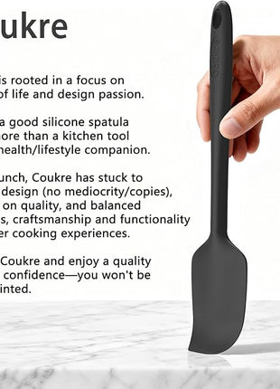 Coukre Silicone Spatula Set of 5,High Temperature Resistant, Food Grade Silicone, Dishwasher Safe, for Baking, Cooking (Pure Wine)