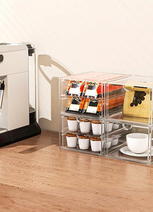 Versatile Acrylic Makeup Organizer, Drawer Organizer - Transparent Desktop Storage for Cosmetics, Office Supplies & More - Clear Organizer for Home & Office Use