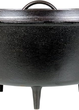 Lodge 10 Quart Pre-Seasoned Cast Iron Camp Dutch Oven with Lid - Dual Handles - Use in the Oven, on the Stove, on the Grill or over the Campfire - Black