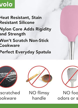 Tovolo Flex-Core Stainless Steel Handled Spatula, Heat-Resistant & BPA-Free Silicone Turner Head, Safe for Cast Iron & Non-Stick Cookware, Dishwasher-Safe: Home & Kitchen