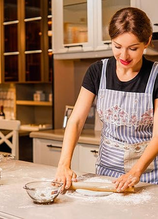 Classic French Rolling Pins Bamboo Wooden Rolling Pin for Baking Pizza Dough Pie Cookie, 13-Inch