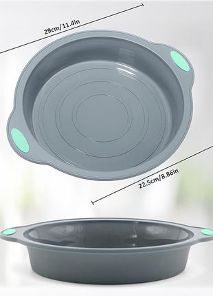 To encounter 9 Inch Silicone Round Cake Pans, 2 Pack Nonstick Silicone Baking Pans Set, Food Grade Cake Molds, with Metal Reinforced Frame More Strength