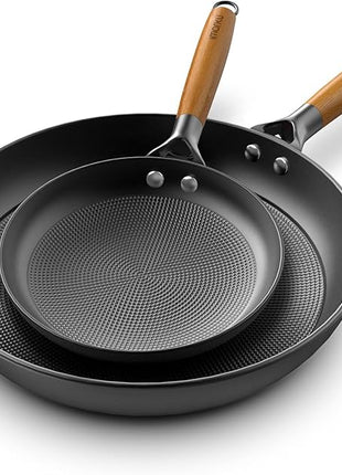 imarku Pot Set with Removeable Handle, 8inch & 12inch Honeycomb Nonstick Frying Pan Set, Dishwasher Safe, Oven Safe Fast Heating Pots and Pans Set, Induction Non Stick Frying Pans