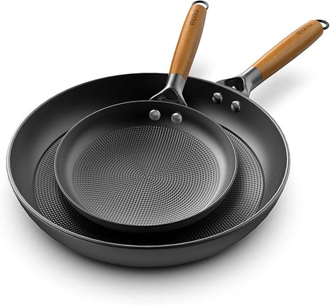 imarku Pot Set with Removeable Handle, 8inch & 12inch Honeycomb Nonstick Frying Pan Set, Dishwasher Safe, Oven Safe Fast Heating Pots and Pans Set, Induction Non Stick Frying Pans