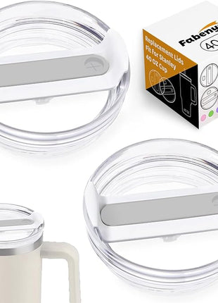 40 OZ Tumbler Lid Replacement Fit for Stanley Cup, 2 Pack Clear Replacement Lids Fit for Stanley Travel Tumbler, Spill Proof Tumbler Covers for Stanley Cup Accessories (Clear - Frost)