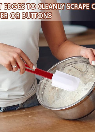 Set of 3 High Temp Silicone Spatulas Heat Resistant Rubber Commercial Heavy Duty Silicone Scraper Spatula with Handle for Kitchen Baking Cooking(10 x 2 Inches,Spatula)