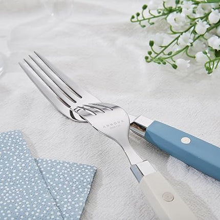 ANNOVA Silverware Set, Retro/Rivet Colorful Stainless Steel Tableware Kitchen Flatware Set Utensils, Includes Dinner Knives, Forks, Spoons, Salad Forks & Dessert Spoons (Morandi Mix, 20 Pieces)