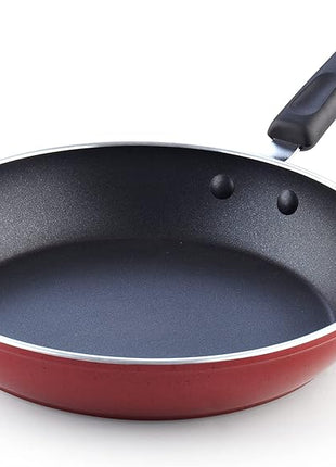 Cook N Home Pots and Pans Nonstick Cookware Set 12-Piece, Kitchen Cooking Set with Frying Pans and Saucepans, Induction Compatible, Marble Red