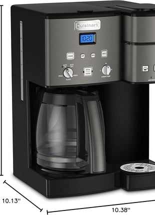 Cuisinart Coffee Maker,12 Cup with 3 Single-Size Brewers, 6, 8, 12 oz, Black/Stainless Steel, SS-15BKSP1