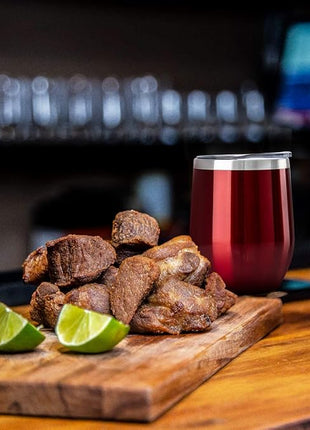 MEWAY 12oz/8 Pack Wine Tumbler Glasses with Lid - Stemless Double Wall Vacuum Stainless Steel Travel Tumbler - Keeping Cold & Hot for Wine,Coffee,Cocktails,Gifts (Burgundy,Set of 8)