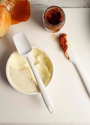 RSVP International Ela Collection Silicone Coated Steel, Mini Spatula/Spoon, White