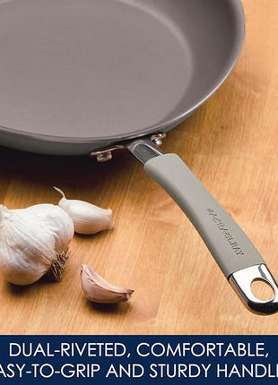 Rachael Ray - 16802 Rachael Ray Cucina Nonstick Cookware Pots and Pans Set, 12 Piece, Sea Salt Gray