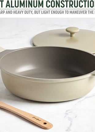 Goodful All-in-One Pan, Multilayer Nonstick, High-Performance Cast Construction, Multipurpose Design Replaces Multiple Pots and Pans, Dishwasher Safe Cookware, 11-Inch, 4.4-Quart Capacity, Linen