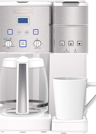 Cuisinart SS-15W Maker Coffee Center 12-Cup Coffeemaker and Single-Serve Brewer, White Stainless Steel