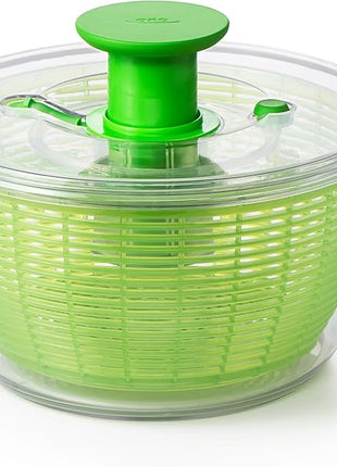 OXO Good Grips Salad Spinner - Large, Green Lettuce & Fruit Washer, BPA-Free, Easy One-Hand Pump