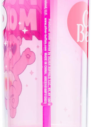 Silver Buffalo Care Bears Mood Plastic Tall Cold Cup with Lid and Straw Featuring Love-A-Lot Bear, 20 Ounces