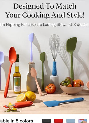 GIR: Get It Right 10-Piece Silicone Ultimate Kitchen Utensil Set – Spatulas, Ladle, Flip, Spoons, Whisk, Peeler & Spoonula – Nonstick, Non-Toxic, Heat-Resistant – Mediterranean