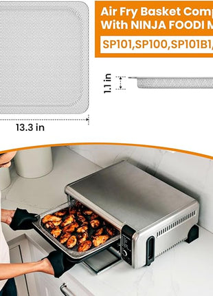 for Ninja Foodi Replacement Tray, Original Replacement Baking Trays for NINJA SP100 SP101 Foodi Digital Air Fryer Oven, Mesh Basket, Ideal Accessories for Air Frying and Dehydrating (For SP100 Series)