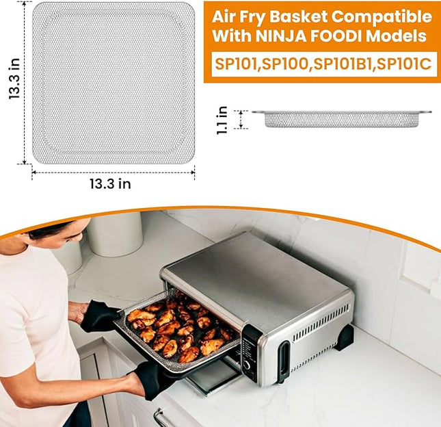 for Ninja Foodi Replacement Tray, Original Replacement Baking Trays for NINJA SP100 SP101 Foodi Digital Air Fryer Oven, Mesh Basket, Ideal Accessories for Air Frying and Dehydrating (For SP100 Series)