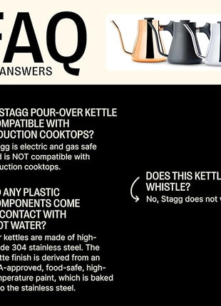 Fellow Stagg Stovetop Pour-Over Coffee and Tea Kettle - Gooseneck Teapot with Precision Pour Spout, Built-In Thermometer, Matte White, 1 Liter