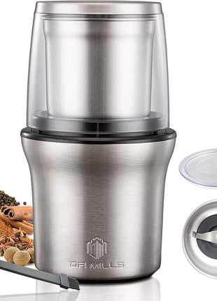 DR MILLS DM-7412N Coffee Grinder Electric, Spice Grinder Electric, Detachable Cup, Blade & Cup Made with SUS304 Stainless Steel,200w Small Food Grinder
