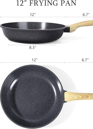 GiPP Ceramic Nonstick Frying Pan - 12 Inch Healthy Non-Toxic Non Stick Skillet Omelette Pans, Induction Compatible Chef Pan, PFAS & PFOA-Free, Dishwasher Safe, Stay Cool Handles