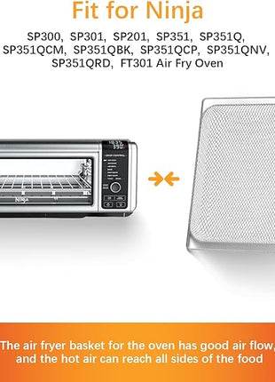 Air Fryer Oven Basket Replacement Baking Trays for Ninja Foodi SP201 SP301 SP351 Series Dual Heat Air Fryer Oven, Mesh Basket，Air Fryer Accessories for Ninja Foodi Air Fry Oven