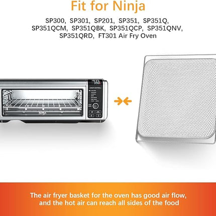 Air Fryer Oven Basket Replacement Baking Trays for Ninja Foodi SP201 SP301 SP351 Series Dual Heat Air Fryer Oven, Mesh Basket，Air Fryer Accessories for Ninja Foodi Air Fry Oven