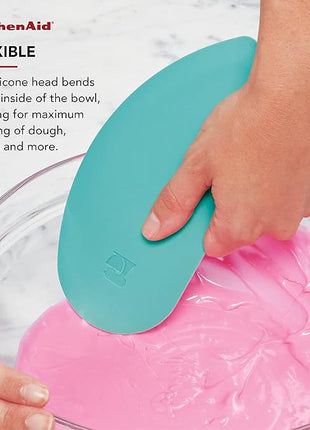 KitchenAid Gourmet Bowl Scraper, Set of 2, Aqua Sky and Storm Grey