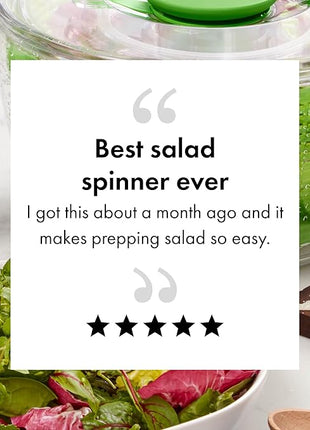 OXO Good Grips Salad Spinner - Large, Green Lettuce & Fruit Washer, BPA-Free, Easy One-Hand Pump