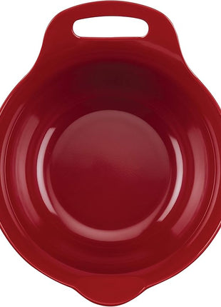 Rachael Ray Tools and Gadgets Nesting / Stackable Mixing Bowl Set with Pour Spouts and Handle - 4 and 5 Quarts, Red and Gray