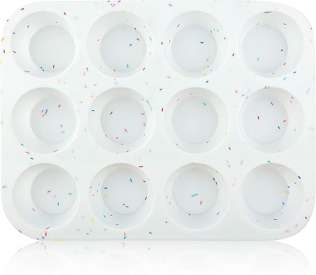 Silicone Muffin Pan Regular 12 Cups Muffin Tin Cupcake Pans for Baking Non-stick Muffin Tray Mold Easy Release,Durable,BPA Free