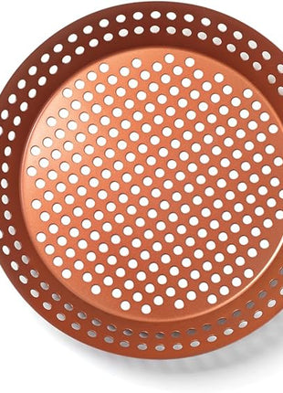 Outset QN77 Grill Skillet with Removable Soft-Grip Handle, Copper Non-Stick