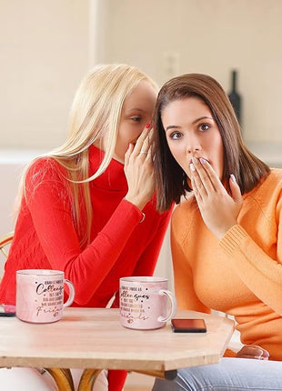 Coworker Leaving Gifts for Women, Farewell Gift, Going Away Appreciation Gifts for Coworker, Friends, Work Bestie, Chance Made Us Colleagues - 14oz Pink Marble Coffee Cup Mug