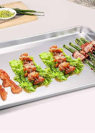TeamFar Baking Sheet, 20’’×14’’×1’’, Cookie Sheet Half Sheet Baking Pans Stainless Steel, Non Toxic & Healthy, Heavy Duty & Thick Gauge, Mirror Finish & Dishwasher Safe - 2 Piece