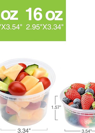 Glotoch 48 Pack (Mixed) 8 oz, 16 oz. and 32 oz. Plastic Food and Drink Storage Containers Set with Lids - Microwave, Freezer & Dishwasher Safe Eco-Friendly, BPA-Free, Reusable & Stackable