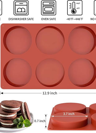 2 Pack Silicone Egg Mold for Breakfast Sandwiches, 4 Inch Non-Stick Jumbo Muffin Top Pan Round Baking Mold for English Egg Muffin, Hamburger Bun, Whoopie Pie