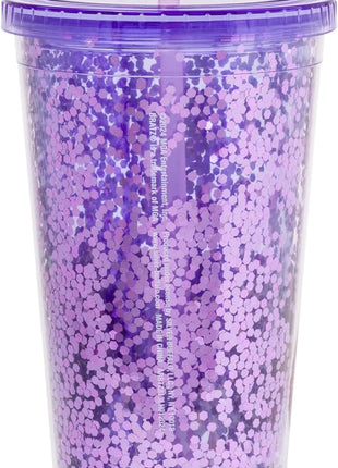 Silver Buffalo Bratz Drama Mama Featuring Cloe, Yasmin, Jade, and Sasha Plastic Confetti Cold Cup with Lid and Straw, 32 Ounces