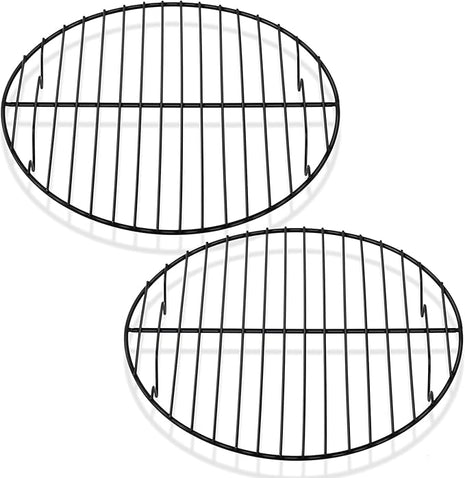 P&P CHEF Round Cooling Rack Set, Round Wire Racks for Cooking Baking, Fit Air Fryer & Oven, Stainless Steel Core with Nonstick Coatings, Black, 2 PCS - 9 Inch