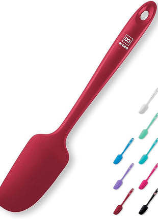 DI ORO Mini Spatula - Small Spatulas Silicone Heat-Resistant up to 600°F - Silicone Kitchen Scraper for Baking & Cooking BPA Free - Mixing Spatula Dishwasher Safe - Nonstick Cookware Safe (Red)